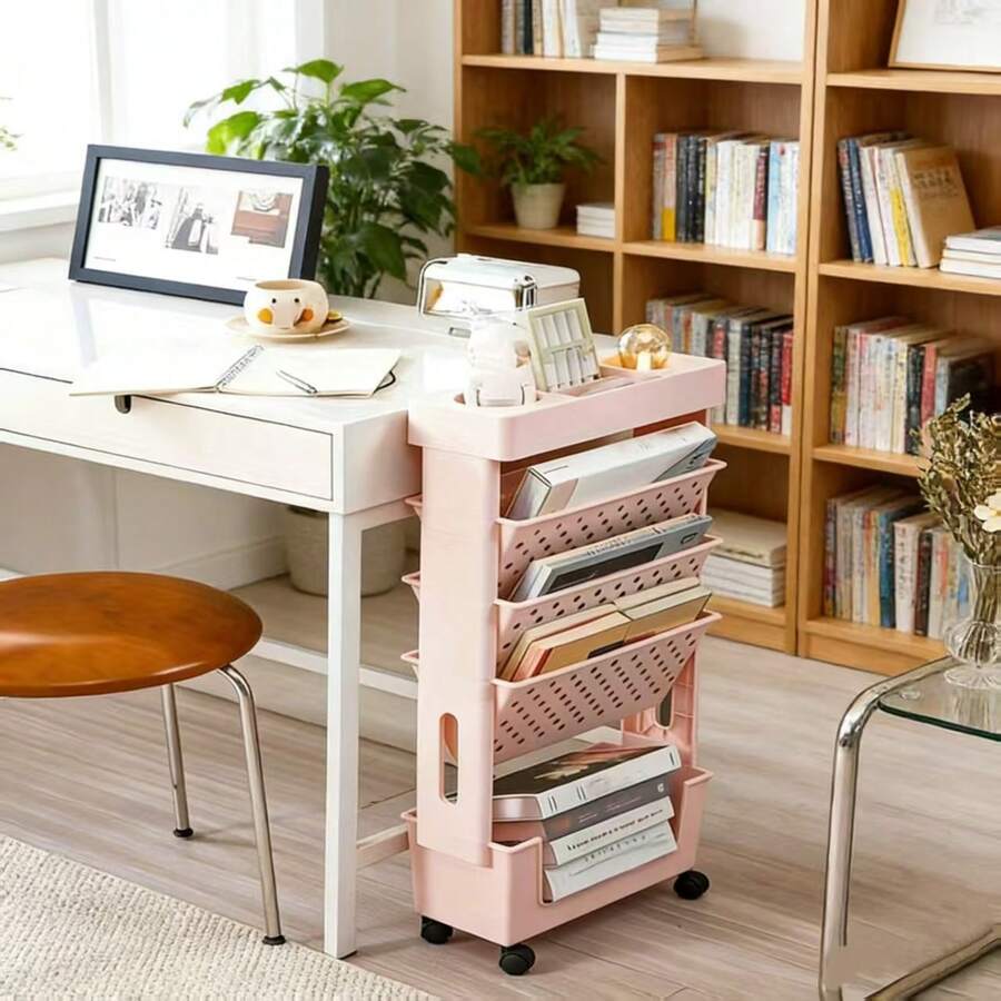 Book Cart Rolling - 5-poziomowy wózek do przechowywania na kółkach