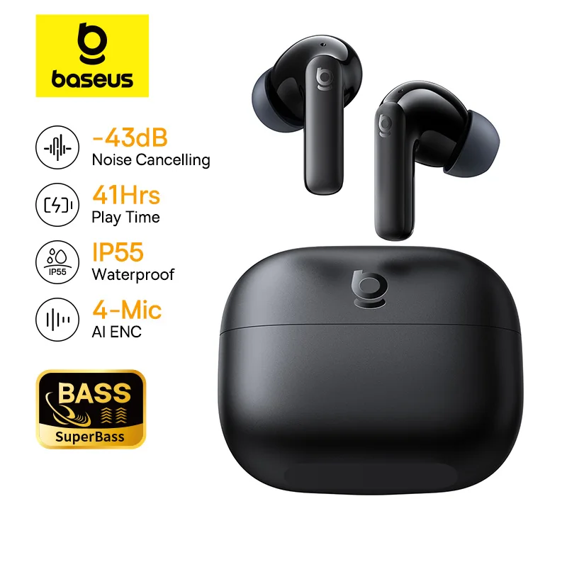 Telephone Headset Office - Baseus Bass EP10/BP1 NC -43dB Słuchawki
