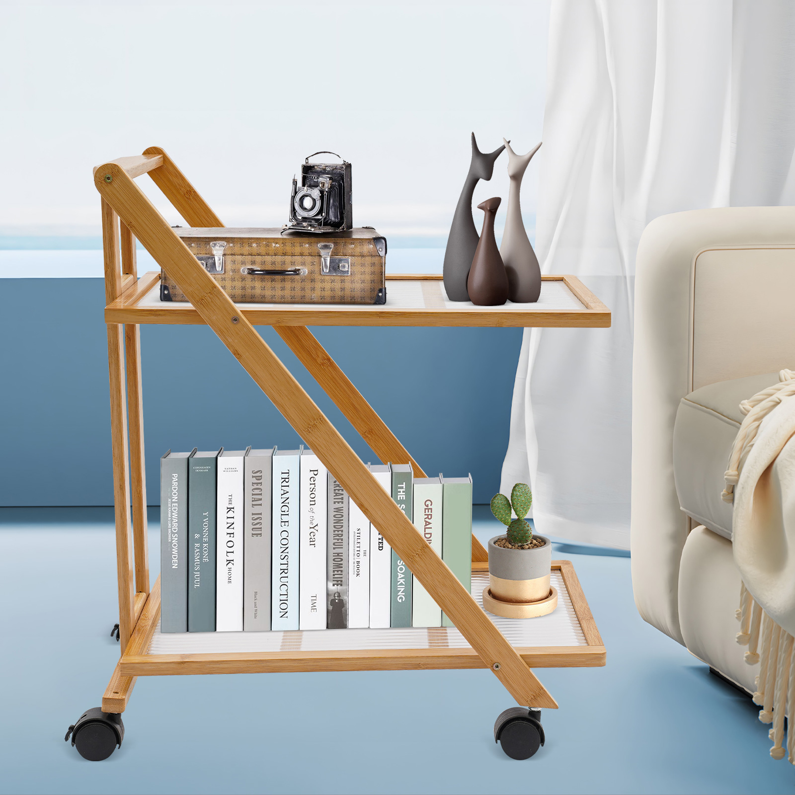 Dwupoziomowy wózek na kółkach  – Book Cart Rolling recenzja i cena