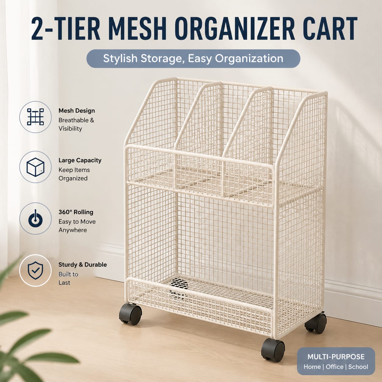 Mobilny wózek na książki z kół – Book Cart Rolling recenzja i cena